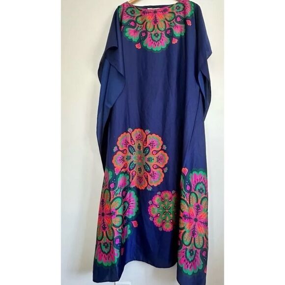 TRINA TURK LONG DRESS/CAFTAN THEODORA BENGAL BLUE XL  MAXI - Picture 6 of 8